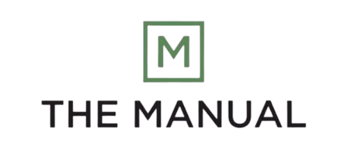 Logo of 'The Manual' with a green square and letter 'M' on a white background