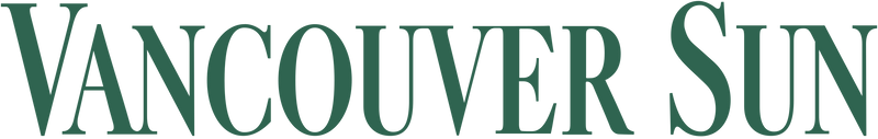 Logo of the Vancouver Sun newspaper in green text on a white background